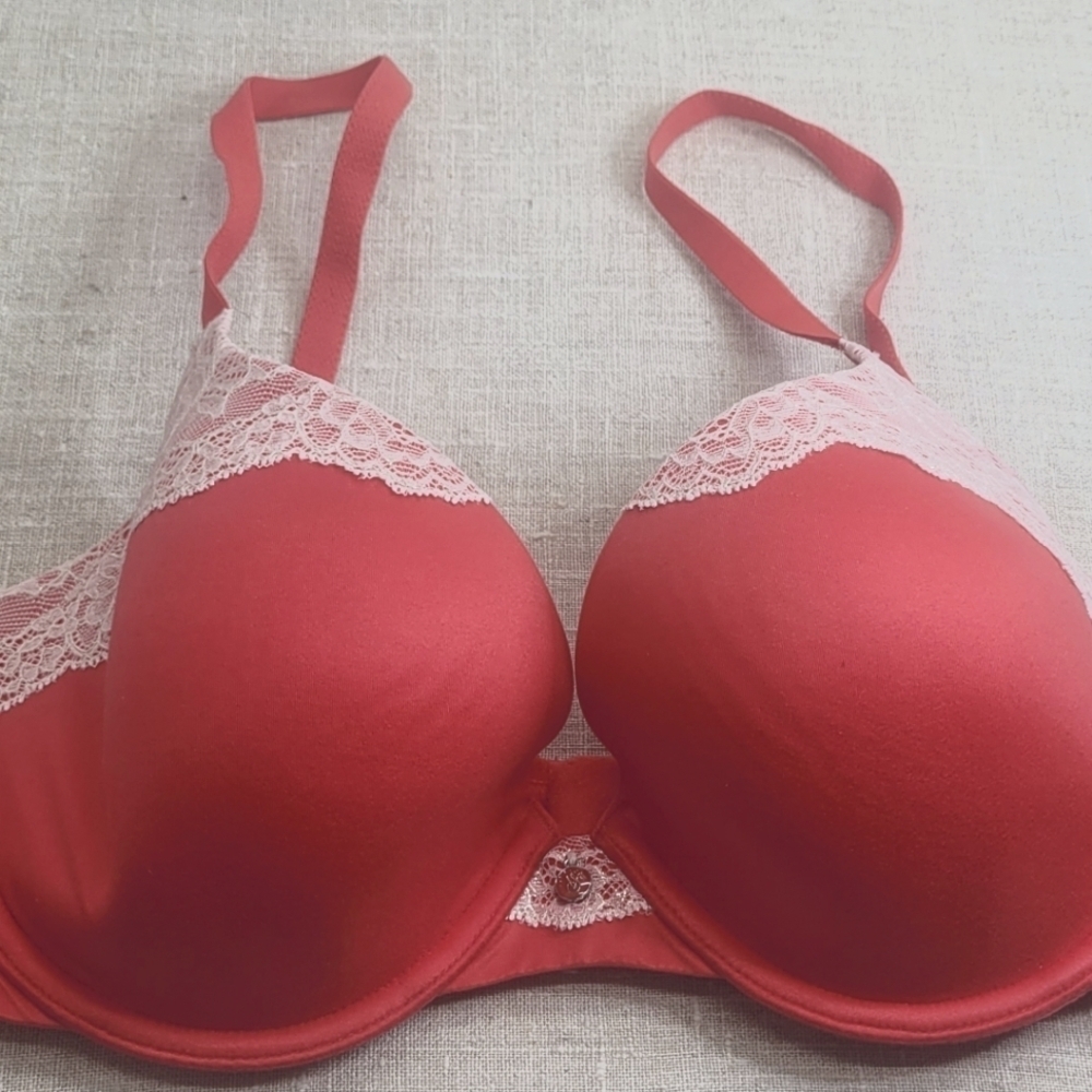 Victoria's Secret Salmon/Coral Lined Demi Bra 36C
